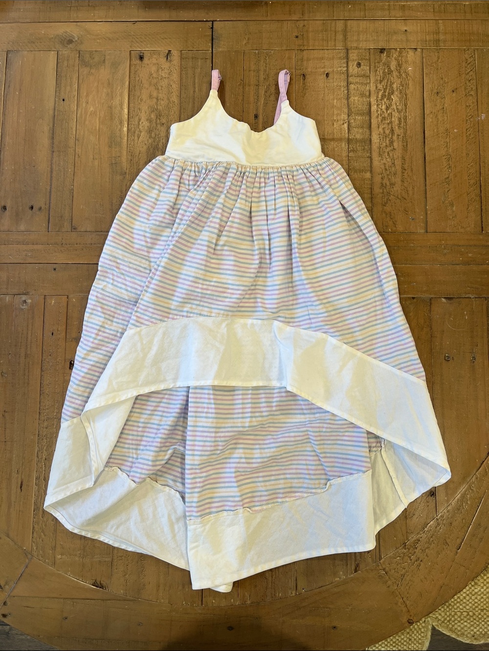 Pleiades pastel stripe high low hem dress 3T made in the USA boutique